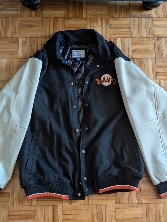 Genuine Merchandise Other - Vintage San Francisco Giants Varsity Jacket XXL Black Wool White Leather Jacket